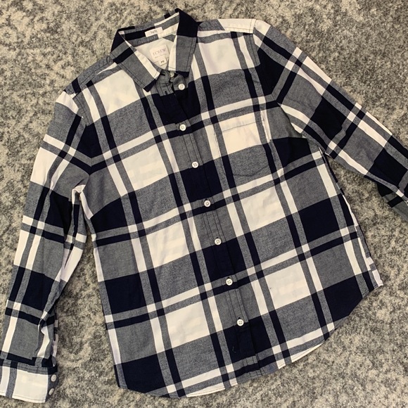 J. Crew Tops - J. Crew Navy and White Boy Fit Shirt